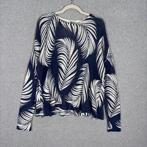 Show Me Your Mumu Sweater Small Navy White Bonfire Boca Palm Slouchy Thin Resort